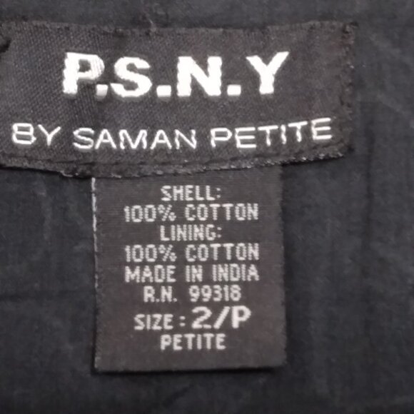 P.S.N.Y. BY SAMAN PETITE | EMBROIDERED A-line Mini Skirt Black | Size 2P - Picture 6 of 9